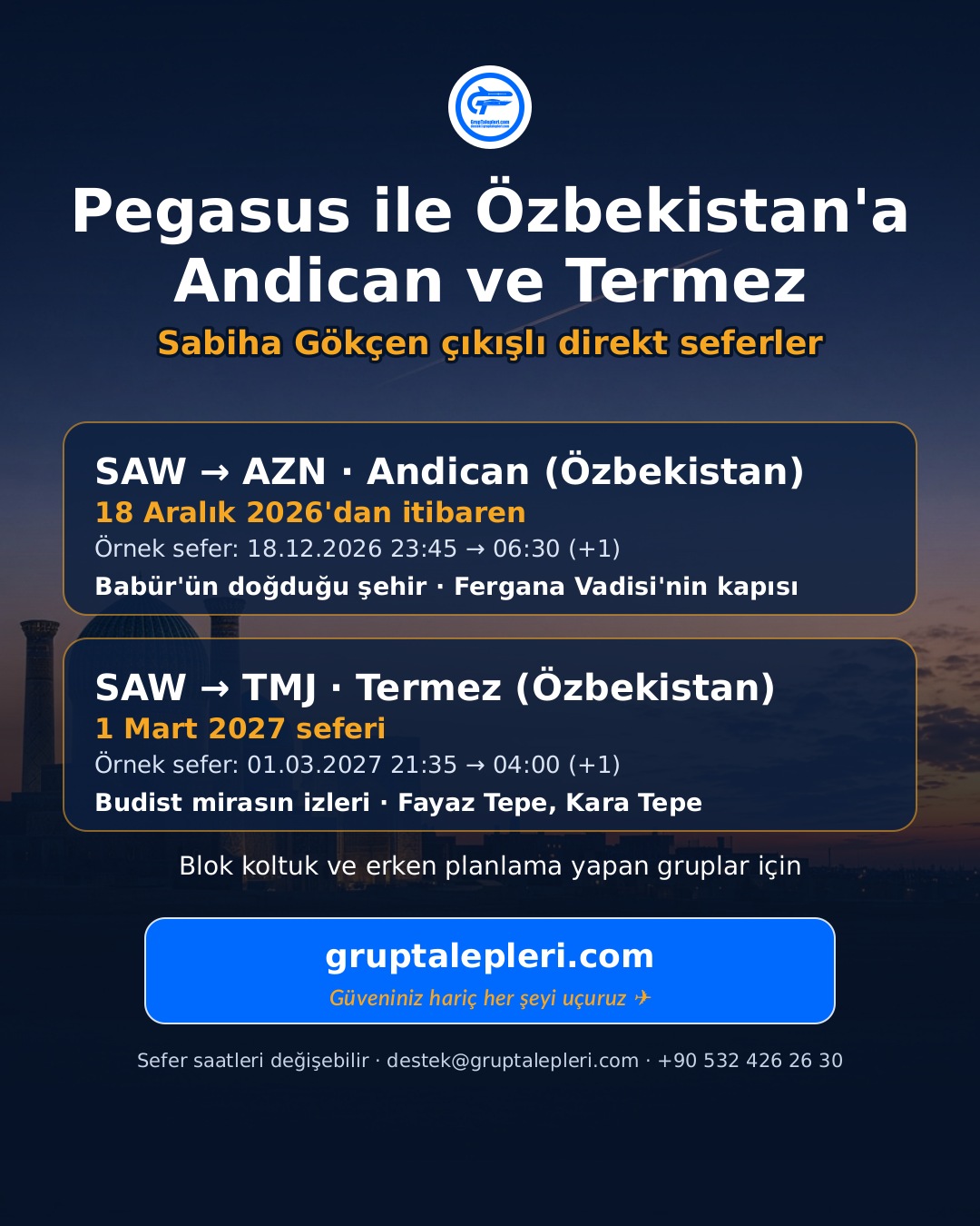 Pegasus Özbekistan: Andican ve Termez Seferleri
